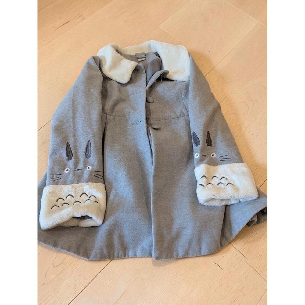 Grey Totoro coat with hood